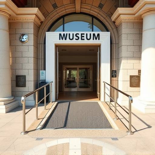 A photograph showing the wheelchair access ramp at the entrance of The Ethereal Palette Museum.