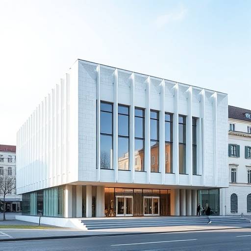 Exterior view of The Ethereal Palette Museum in Geneva, showcasing its modern architectural design.